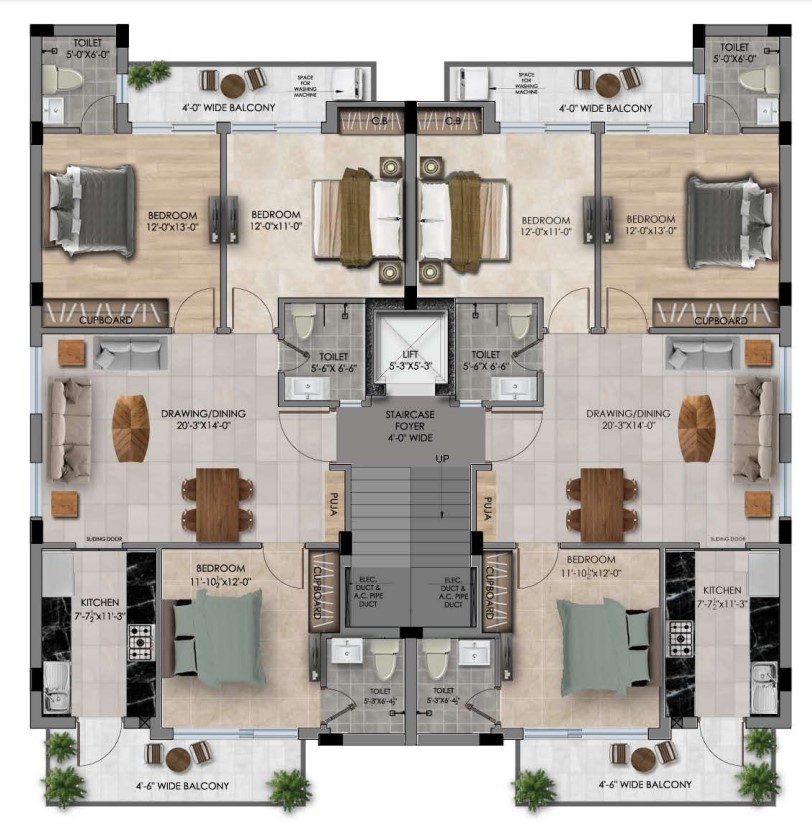 ANTARES 3BHK Floor Plan